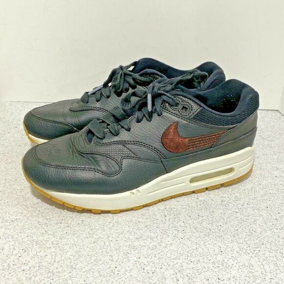 Nike Air Max 1 Premium Womens 454746-020 Black Gum Running Shoes US size 8 - Picture 4 of 11